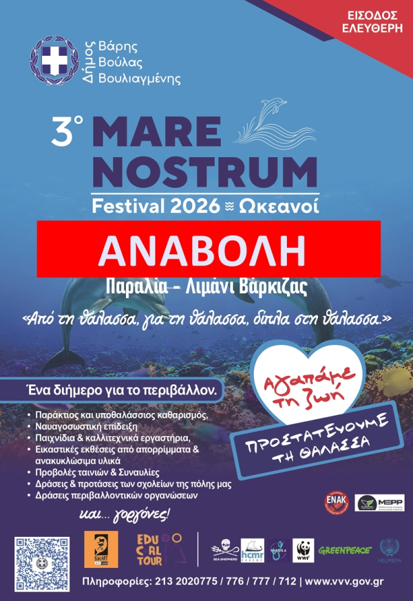 &Alpha;&nu;&alpha;&beta;&omicron;&lambda;ή &delta;&iota;&epsilon;&xi;&alpha;&gamma;&omega;&gamma;ή&sigmaf; &tau;&omicron;&upsilon; 3&omicron;&upsilon; Mare Nostrum Festival 2026 &lambda;ό&gamma;&omega; &delta;&upsilon;&sigma;&mu;&epsilon;&nu;ώ&nu; &kappa;&alpha;&iota;&rho;&iota;&kappa;ώ&nu; &sigma;&upsilon;&nu;&theta;&eta;&kappa;ώ&nu;